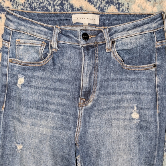 Risen Jeans RDP5537 Womens Distressed High Rise Flare Denim Size 5 27 - Picture 7 of 16